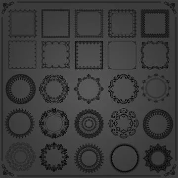 Vintage Big Set of Classic Vector Patterns. Collection of Graphics Stock Illustration