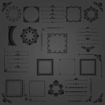 Vintage Big Set of Classic Vector Patterns. Collection of Graphics Illustrazione stock