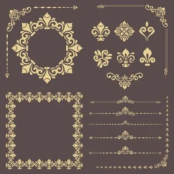 Vintage Big Set of Classic Vector Patterns. Collection of Graphics Stock Illustration