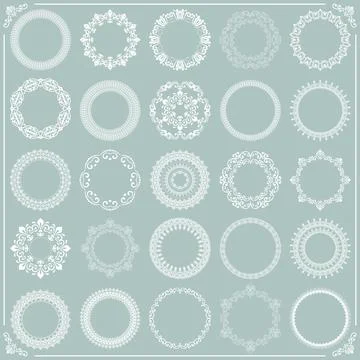 Vintage Big Set of Round Vector Patterns. Collection of Graphics Illustrazione stock
