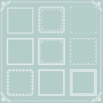 Vintage Big Set of Square Vector Patterns Stock Illustration