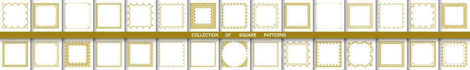 Vintage Big Set of Square Vector Patterns. Collection of Graphics Illustrazione stock