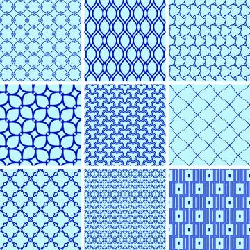Vintage Big Set of Square Vector Patterns. Collection of Graphics Stock Illustration
