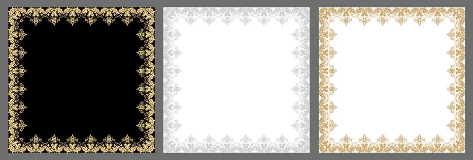 Vintage Big Set of Square Vector Patterns. Collection of Graphics Illustrazione stock