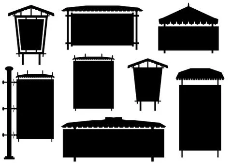 Vintage billboard set Stock Illustration