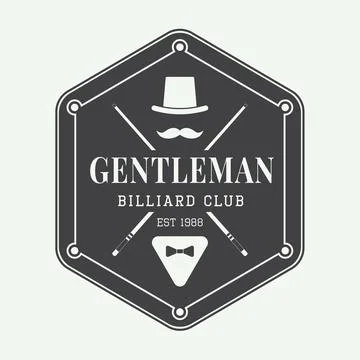 Vintage billiard label, emblem and logo. Иллюстрация