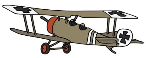 Vintage biplane Stock Illustration