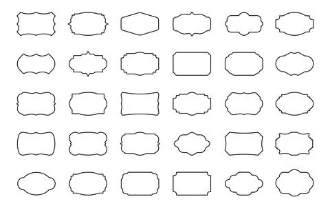 Vintage black decorative frames set isolated on white background, classic Illustrazione stock