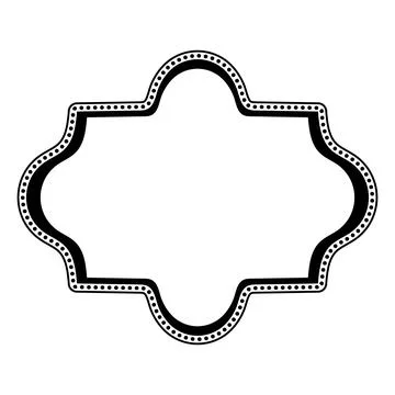 Vintage Black Frame with Dotted Border, Decorative Label Design Stock Illustration