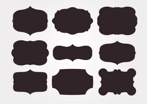 Vintage black frame empty set. Retro premium quality labels set and antique Stock-Illustration