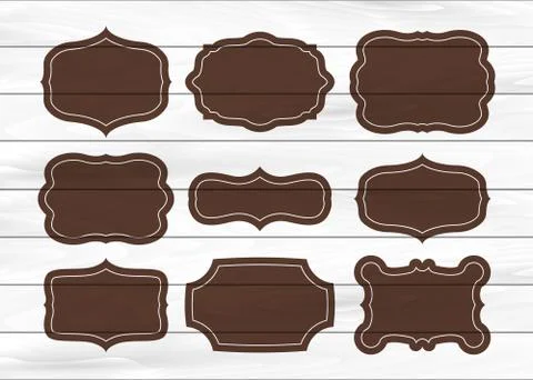 Vintage black frame empty set. Retro premium quality labels set and antique Stock Illustration
