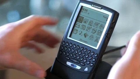 Vintage BlackBerry smartphone Stock Footage