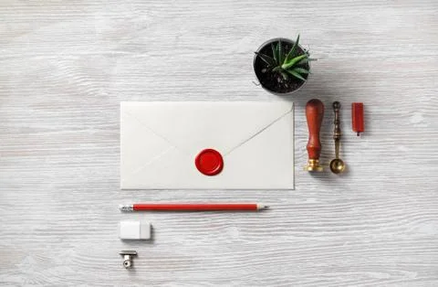Vintage blank envelope Stock Photos