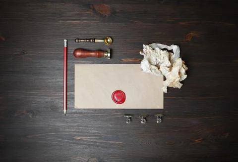 Vintage blank envelope Stock Photos