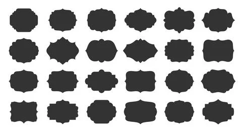 Vintage blank frames retro empty badge label set Stock Illustration