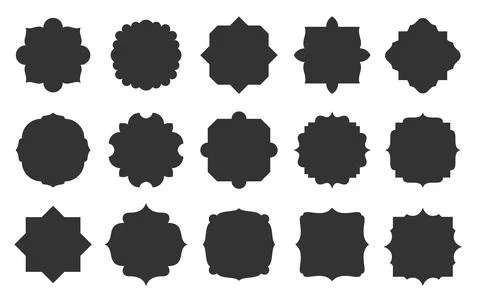 Vintage blank frames retro empty badge label set Stock Illustration