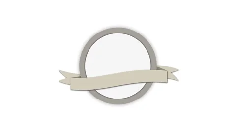 Vintage blank gray empty label with ribbon Design animation 4k seamless loopable Stock Footage 59675757