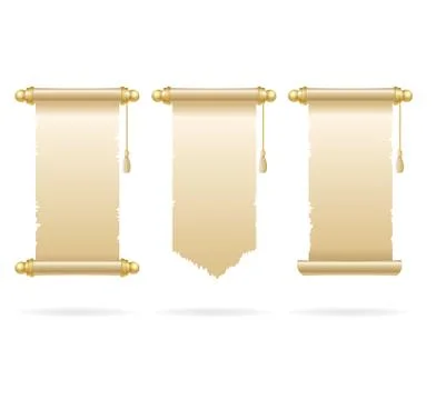Vintage Blank Paper Scroll Set. Vector 스톡 일러스트