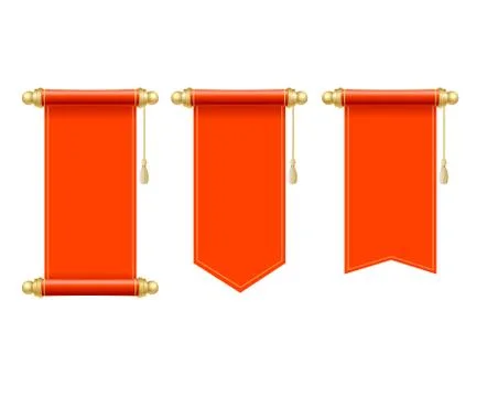 Vintage Blank Paper Scroll Set. Vector Illustrazione stock