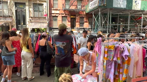 Vintage Block Party is opened on St Marks Place at East Village in New York City Stock Footage 280214600