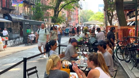 Vintage Block Party is opened on St Marks Place at East Village in New York City Stock-Footage 280215583