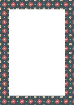 Vintage blossom pattern frame vector illustration with decorative floral bo.. Stockillustratie