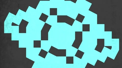 Vintage blue and black pixels pattern on grungy background Stock Footage 263800902