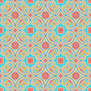 Vintage blue and orange pattern Ilustración de archivo