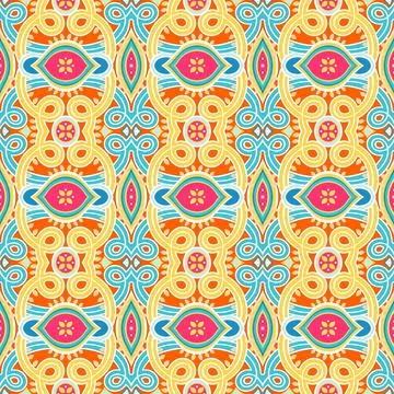 Vintage blue and yellow pattern Ilustración de archivo