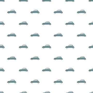 Vintage blue car repeating pattern on white background Stockillustratie