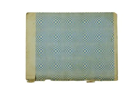 Vintage Blue Checkerboard Pattern on Aged Paper Retro Optical Textile Sample Tex 스톡 사진