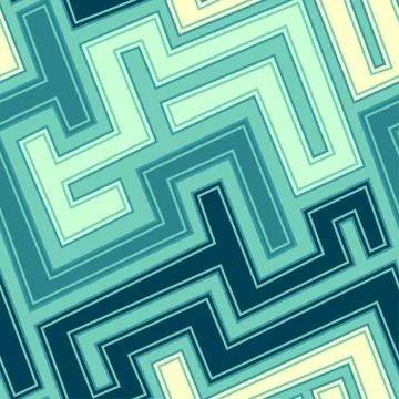 Vintage blue curve seamless pattern Illustrazione stock