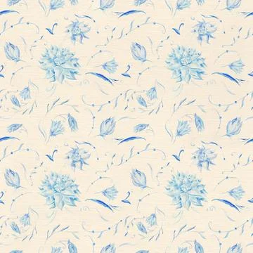 Vintage blue flower pattern Stock Illustration