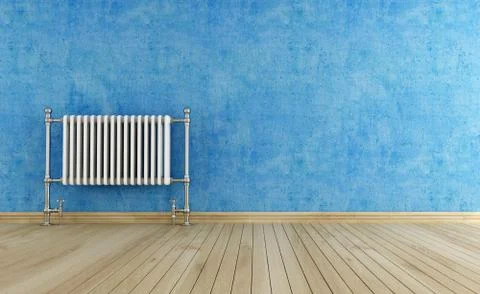 Vintage blue interior Stock Illustration
