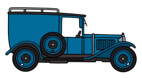 Vintage blue van Stock Illustration
