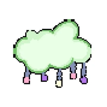 Vintage boho cloud pixel art vector illustration Stock Illustration