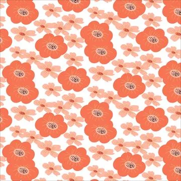 Vintage boho floral pattern with daisy flowers 스톡 일러스트