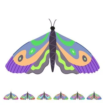 Vintage boho moth vector cartoon graphic Illustrazione stock