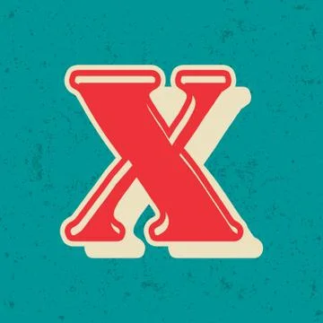 Vintage bold vector design alphabet Stock Illustration