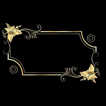 Vintage border with botanical design Stock Illustration
