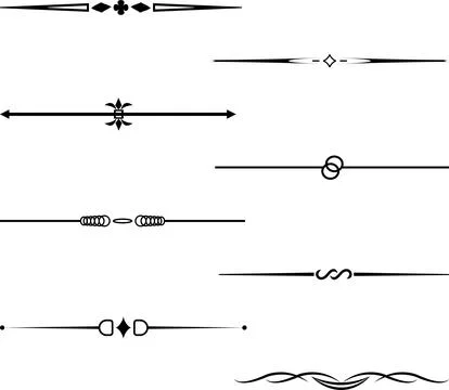 Vintage border element set. Template of Decorative central border collectio.. Stock Illustration