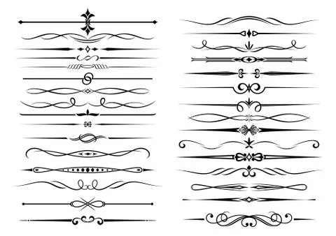 Vintage border elements set Illustrazione stock