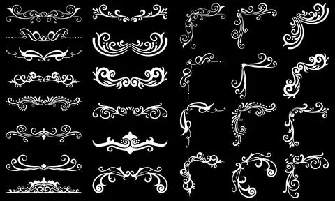 Vintage border elements vector illustration Stock Illustration