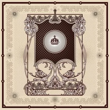 Vintage border frame engraving Illustrazione stock