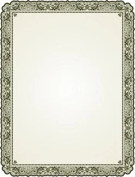 Vintage border frame with floral pattern Stock Illustration