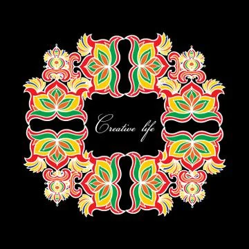 Vintage border frame with lettering Creative life. 스톡 일러스트