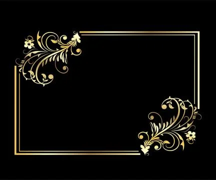 Vintage border with plant elements Stock Illustration