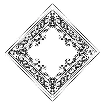 Vintage border in rhombus form vector illustration イラスト素材