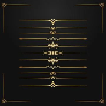 Vintage border set, vector decoration Stock Illustration