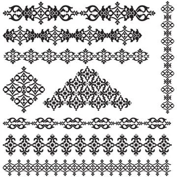 Vintage border set version Stock Illustration
